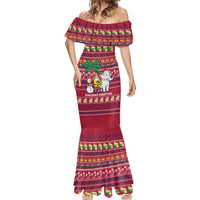 Thailand Christmas Mermaid Dress with Santa Elephant Snowman Palm Tree and Sawasdee Holiday - Wonder Print Shop