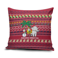 Thailand Christmas Pillow Cover with Santa Elephant Snowman Palm Tree and Sawasdee Holiday - Wonder Print Shop