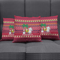 Thailand Christmas Pillow Cover with Santa Elephant Snowman Palm Tree and Sawasdee Holiday - Wonder Print Shop