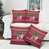 Thailand Christmas Pillow Cover with Santa Elephant Snowman Palm Tree and Sawasdee Holiday - Wonder Print Shop