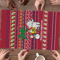 Thailand Christmas Puzzle with Santa Elephant Snowman Palm Tree and Sawasdee Holiday - Wonder Print Shop