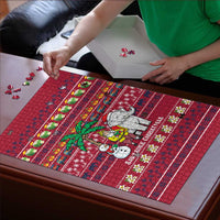 Thailand Christmas Puzzle with Santa Elephant Snowman Palm Tree and Sawasdee Holiday - Wonder Print Shop