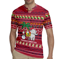 Thailand Christmas Rugby Jersey with Santa Elephant Snowman Palm Tree and Sawasdee Holiday - Wonder Print Shop