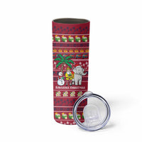 Thailand Christmas Skinny Tumbler with Santa Elephant Snowman Palm Tree and Sawasdee Holiday - Wonder Print Shop