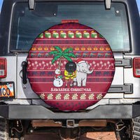 Thailand Christmas Spare Tire Cover with Santa Elephant Snowman Palm Tree and Sawasdee Holiday - Wonder Print Shop