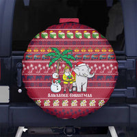 Thailand Christmas Spare Tire Cover with Santa Elephant Snowman Palm Tree and Sawasdee Holiday - Wonder Print Shop