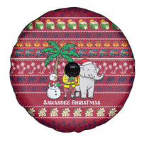 Thailand Christmas Spare Tire Cover with Santa Elephant Snowman Palm Tree and Sawasdee Holiday - Wonder Print Shop