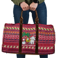 Thailand Christmas Travel Bag with Santa Elephant Snowman Palm Tree and Sawasdee Holiday - Wonder Print Shop