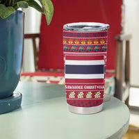 Thailand Christmas Tumbler Cup with Santa Elephant Snowman Palm Tree and Sawasdee Holiday - Wonder Print Shop