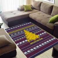 Thailand Christmas Area Rug with Yellow Flower Tree Garuda Emblem and Elephant Holiday - Wonder Print Shop