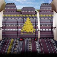 Thailand Christmas Back Car Seat Cover with Yellow Flower Tree Garuda Emblem and Elephant Holiday - Wonder Print Shop