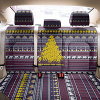 Thailand Christmas Back Car Seat Cover with Yellow Flower Tree Garuda Emblem and Elephant Holiday - Wonder Print Shop