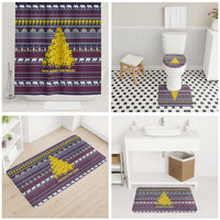 Thailand Christmas Bathroom Set with Yellow Flower Tree Garuda Emblem and Elephant Holiday - Wonder Print Shop