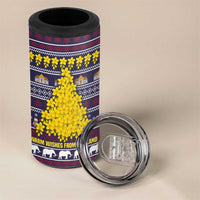 Thailand Christmas 4 in 1 Can Cooler Tumbler with Yellow Flower Tree Garuda Emblem and Elephant Holiday - Wonder Print Shop