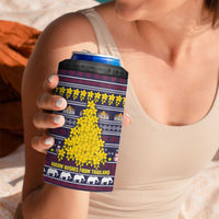 Thailand Christmas 4 in 1 Can Cooler Tumbler with Yellow Flower Tree Garuda Emblem and Elephant Holiday - Wonder Print Shop