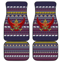 Thailand Christmas Car Mats with Yellow Flower Tree Garuda Emblem and Elephant Holiday - Wonder Print Shop