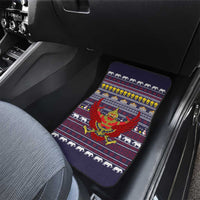 Thailand Christmas Car Mats with Yellow Flower Tree Garuda Emblem and Elephant Holiday - Wonder Print Shop