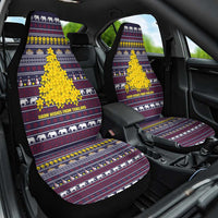 Thailand Christmas Car Seat Cover with Yellow Flower Tree Garuda Emblem and Elephant Holiday - Wonder Print Shop
