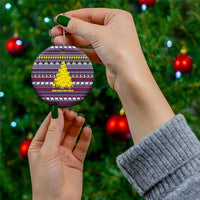 Thailand Christmas Ceramic Ornament with Yellow Flower Tree Garuda Emblem and Elephant Holiday - Wonder Print Shop