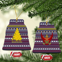 Thailand Christmas Ceramic Ornament with Yellow Flower Tree Garuda Emblem and Elephant Holiday - Wonder Print Shop