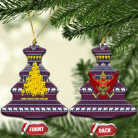Thailand Christmas Ceramic Ornament with Yellow Flower Tree Garuda Emblem and Elephant Holiday - Wonder Print Shop