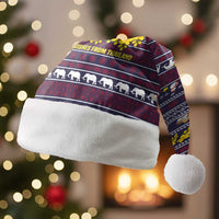 Thailand Christmas Santa Hat with Yellow Flower Tree Garuda Emblem and Elephant Holiday - Wonder Print Shop