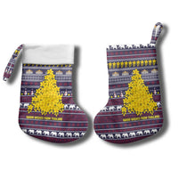 Thailand Christmas Stocking with Yellow Flower Tree Garuda Emblem and Elephant Holiday - Wonder Print Shop