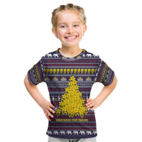 Thailand Christmas Kid T Shirt with Yellow Flower Tree Garuda Emblem and Elephant Holiday - Wonder Print Shop