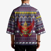 Thailand Christmas Kimono with Yellow Flower Tree Garuda Emblem and Elephant Holiday - Wonder Print Shop