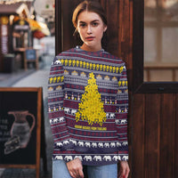 Thailand Christmas Ugly Christmas Sweater with Yellow Flower Tree Garuda Emblem and Elephant Holiday - Wonder Print Shop