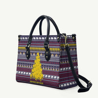 Thailand Christmas Leather Bag with Yellow Flower Tree Garuda Emblem and Elephant Holiday - Wonder Print Shop