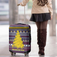 Thailand Christmas Luggage Cover with Yellow Flower Tree Garuda Emblem and Elephant Holiday - Wonder Print Shop
