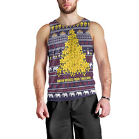 Thailand Christmas Men Tank Top with Yellow Flower Tree Garuda Emblem and Elephant Holiday - Wonder Print Shop