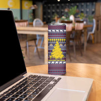 Thailand Christmas Skinny Tumbler with Yellow Flower Tree Garuda Emblem and Elephant Holiday - Wonder Print Shop