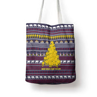 Thailand Christmas Tote Bag with Yellow Flower Tree Garuda Emblem and Elephant Holiday - Wonder Print Shop