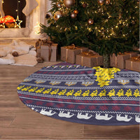 Thailand Christmas Tree Skirt with Yellow Flower Tree Garuda Emblem and Elephant Holiday - Wonder Print Shop