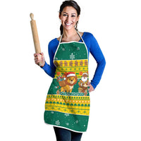 Togo Christmas Apron with Santa Lion Drummer Gingerbread and National Emblem - Wonder Print Shop