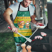Togo Christmas Apron with Santa Lion Drummer Gingerbread and National Emblem - Wonder Print Shop