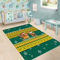 Togo Christmas Area Rug with Santa Lion Drummer Gingerbread and National Emblem - Wonder Print Shop