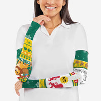 Togo Christmas Arm Sleeves with Santa Lion Drummer Gingerbread and National Emblem - Wonder Print Shop