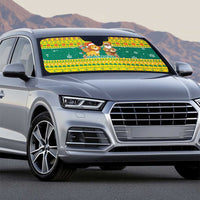Togo Christmas Auto Sun Shade with Santa Lion Drummer Gingerbread and National Emblem - Wonder Print Shop