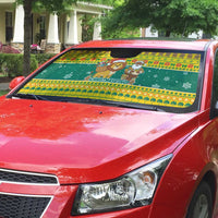 Togo Christmas Auto Sun Shade with Santa Lion Drummer Gingerbread and National Emblem - Wonder Print Shop