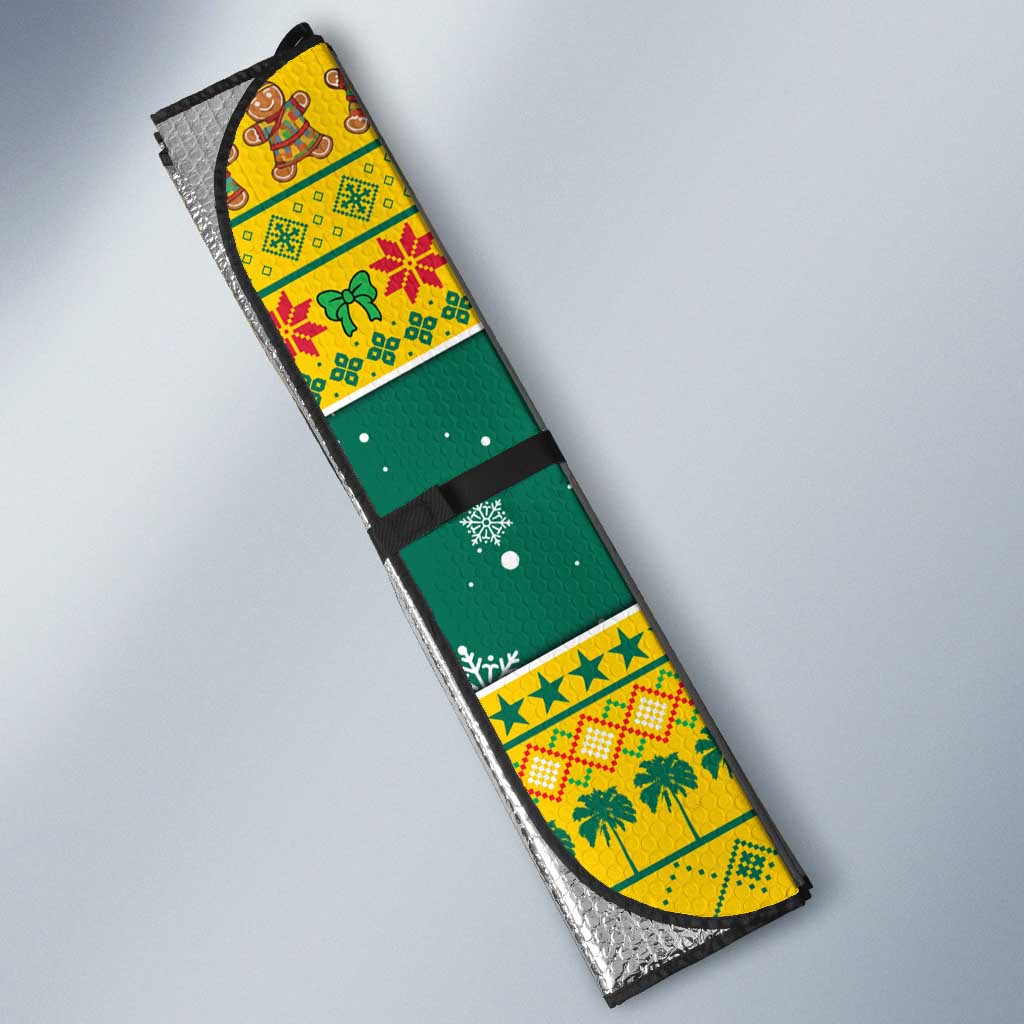 Togo Christmas Auto Sun Shade with Santa Lion Drummer Gingerbread and National Emblem - Wonder Print Shop