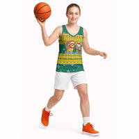 Togo Christmas Basketball Jersey with Santa Lion Drummer Gingerbread and National Emblem - Wonder Print Shop