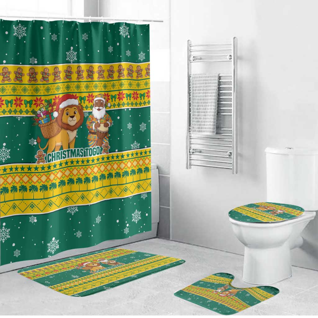 Togo Christmas Bathroom Set with Santa Lion Drummer Gingerbread and National Emblem - Wonder Print Shop