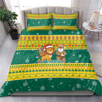 Togo Christmas Bedding Set with Santa Lion Drummer Gingerbread and National Emblem - Wonder Print Shop