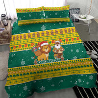 Togo Christmas Bedding Set with Santa Lion Drummer Gingerbread and National Emblem - Wonder Print Shop