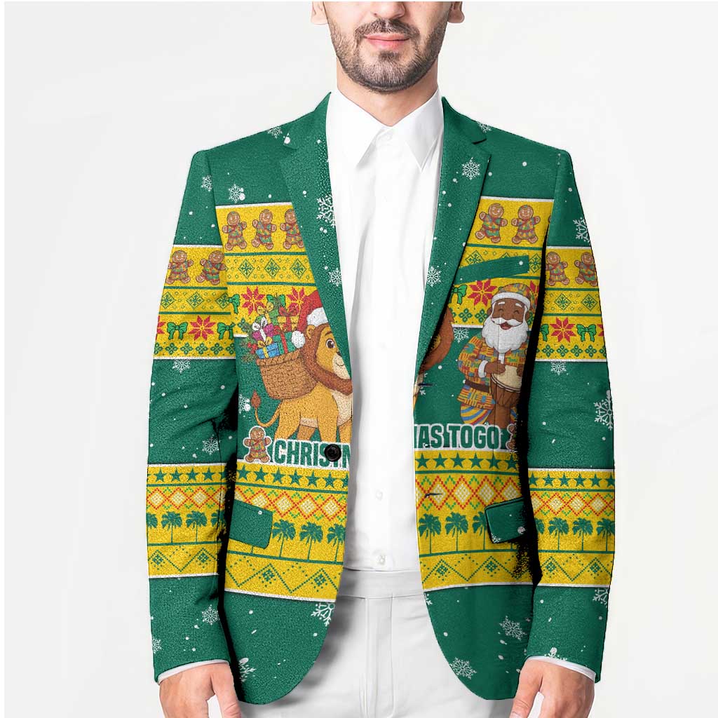 Togo Christmas Blazer with Santa Lion Drummer Gingerbread and National Emblem - Wonder Print Shop