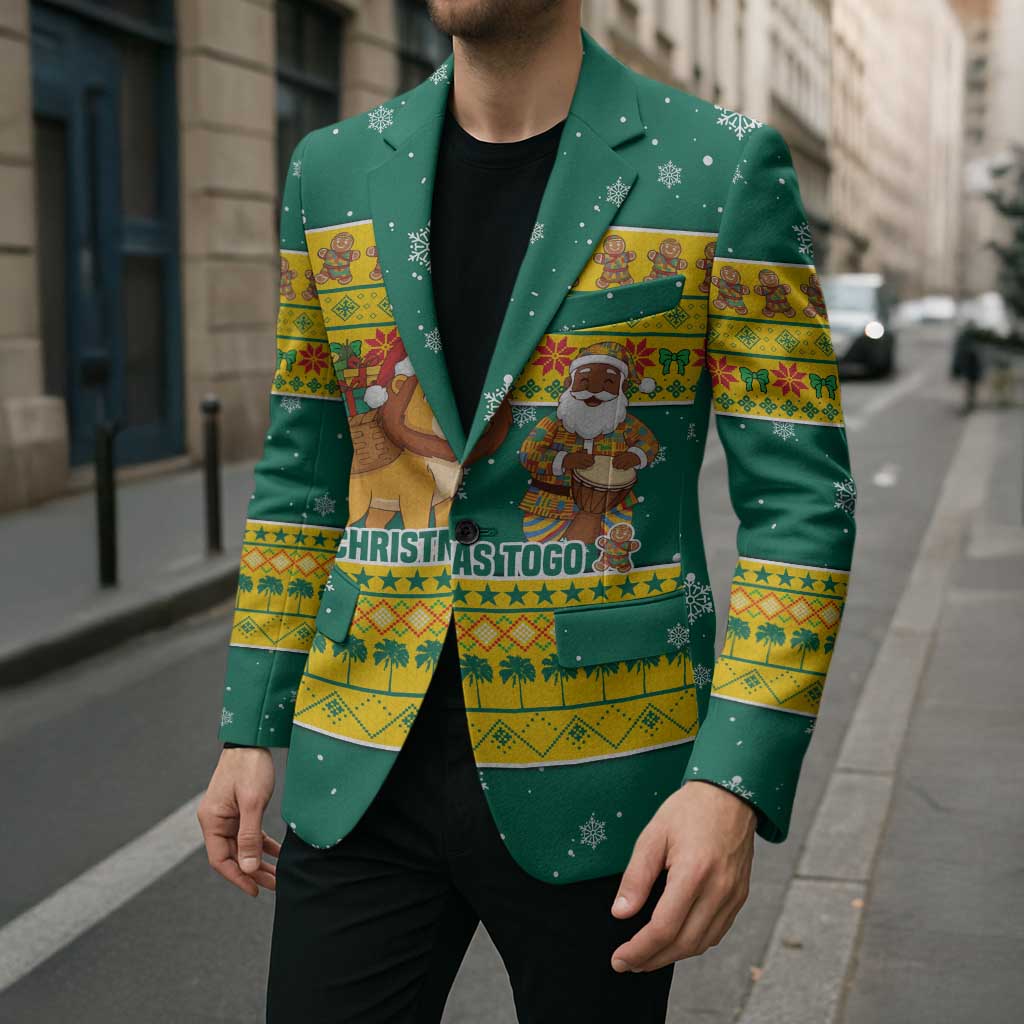 Togo Christmas Blazer with Santa Lion Drummer Gingerbread and National Emblem - Wonder Print Shop