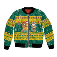 Togo Christmas Bomber Jacket with Santa Lion Drummer Gingerbread and National Emblem - Wonder Print Shop